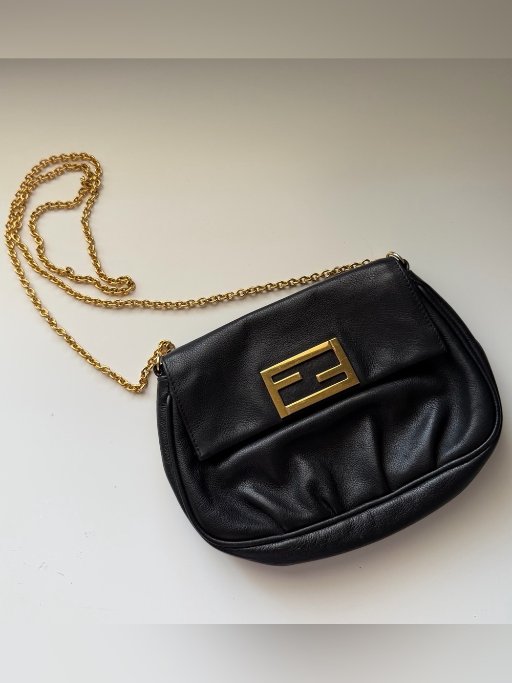 Fendi Black Fendista Pochette Crossbody Bag